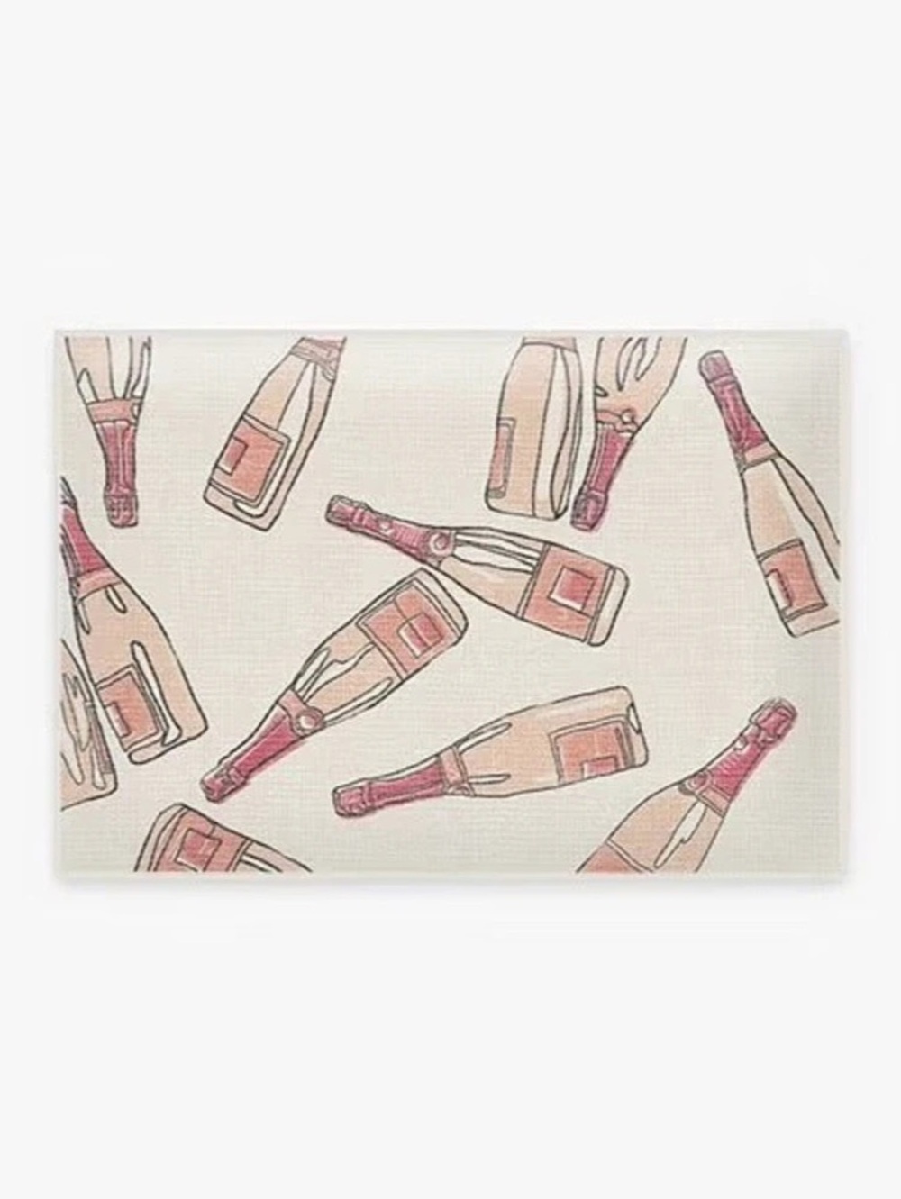 Ruggable white & Pink rose Bottle grey malin Pattern bath mat rug